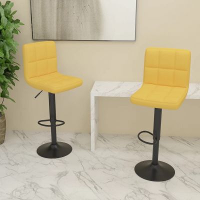 Gossi scaune de bar, 2 buc., galben mustar, material textil