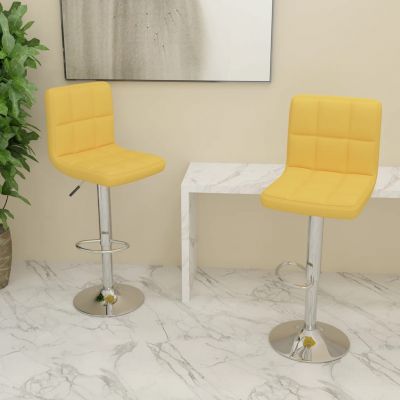 Gossi scaune de bar, 2 buc., galben mustar, material textil
