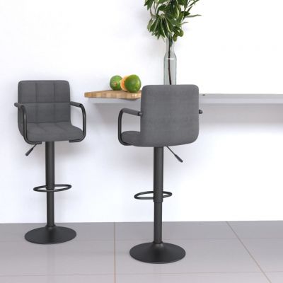 Gossi scaune de bar, 2 buc., gri deschis, material textil
