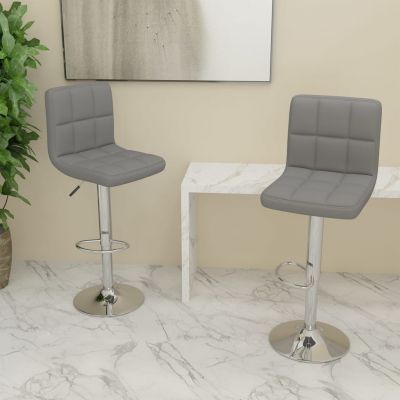 Gossi scaune de bar, 2 buc., gri deschis, material textil