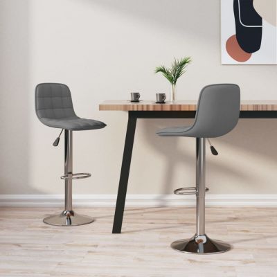 Gossi scaune de bar, 2 buc., gri deschis, material textil