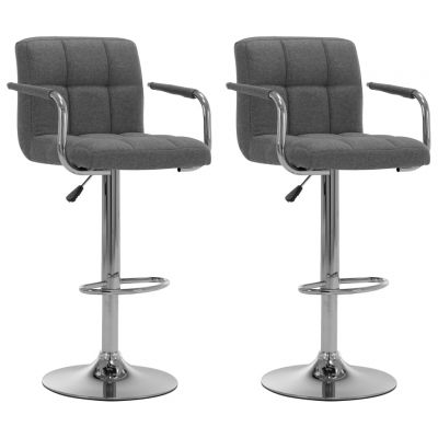 Gossi scaune de bar, 2 buc., gri deschis, material textil