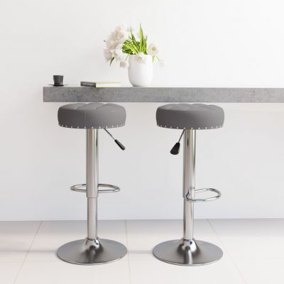 Gossi scaune de bar, 2 buc., gri inchis, material textil