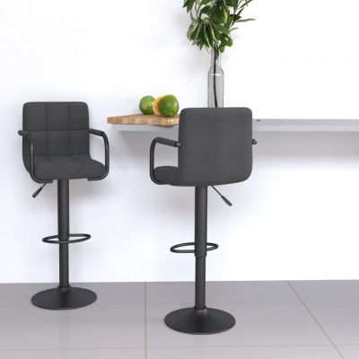 Gossi scaune de bar, 2 buc., gri inchis, material textil