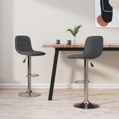 Gossi scaune de bar, 2 buc., gri inchis, material textil