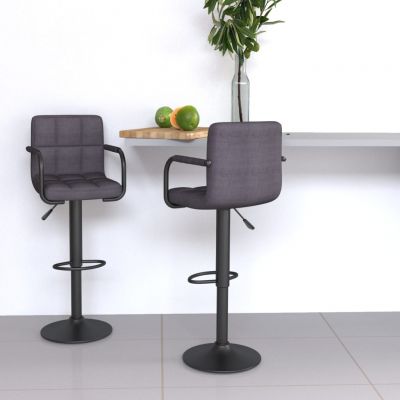 Gossi scaune de bar, 2 buc., gri taupe, material textil