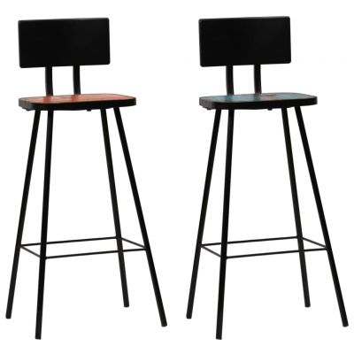 Gossi scaune de bar, 2 buc., lemn masiv reciclat