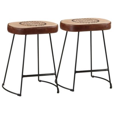 Gossi scaune de bar, 2 buc., maro inchis, 40x29,5x53 cm