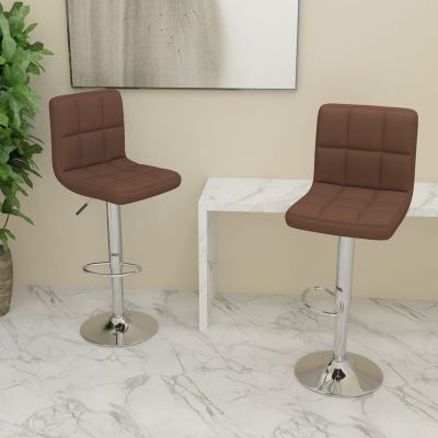 Gossi scaune de bar, 2 buc., maro, material textil