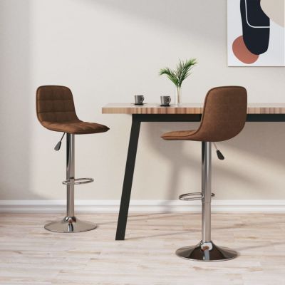 Gossi scaune de bar, 2 buc., maro, material textil