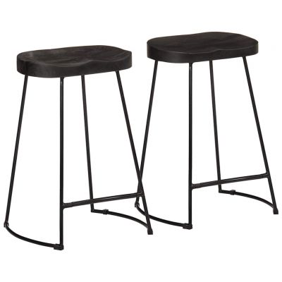 Gossi scaune de bar 2 buc negru 45x40x62 cm lemn masiv de mango