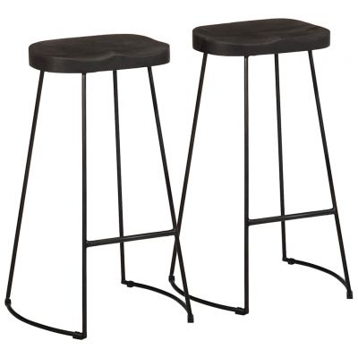 Gossi scaune de bar 2 buc negru 45x40x78 cm lemn masiv de mango