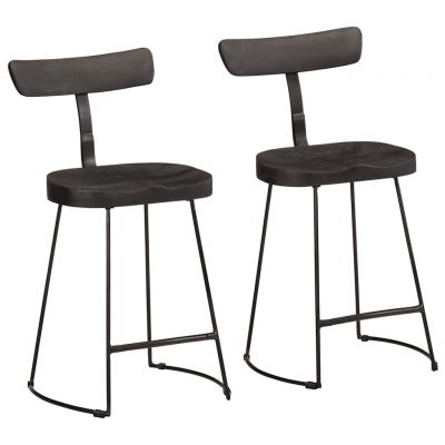 Gossi scaune de bar 2 buc negru 49x43x79 cm lemn masiv mango