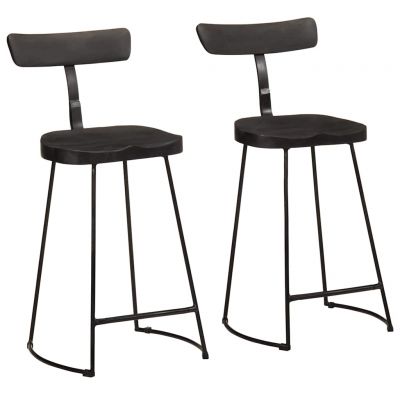 Gossi scaune de bar 2 buc negru 49x43x88 cm lemn masiv de mango