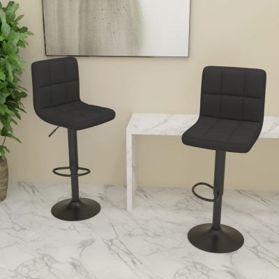 Gossi scaune de bar, 2 buc., negru, material textil