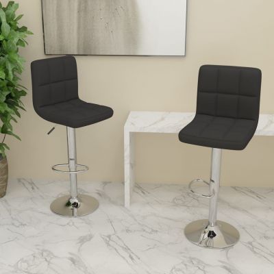 Gossi scaune de bar, 2 buc., negru, material textil