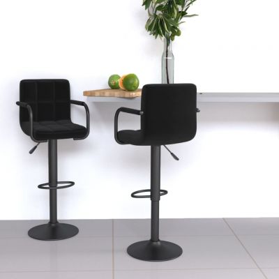 Gossi scaune de bar, 2 buc., negru, material textil