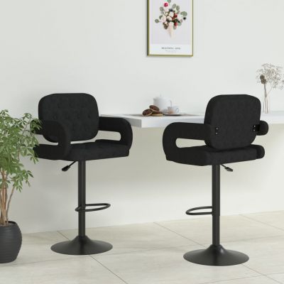 Gossi scaune de bar, 2 buc., negru, material textil