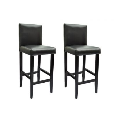Gossi scaune de bar, 2 buc., negru, piele ecologica