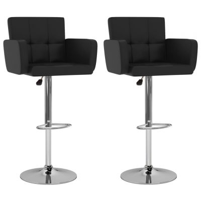Gossi scaune de bar, 2 buc., negru, piele ecologica
