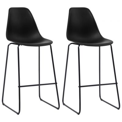 Gossi scaune de bar, 2 buc., negru, plastic
