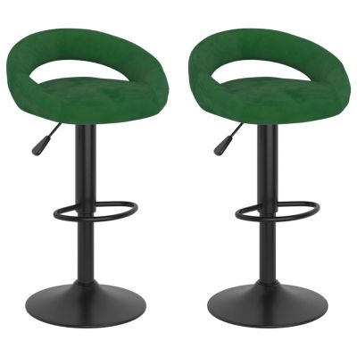 Gossi scaune de bar, 2 buc., verde inchis, catifea