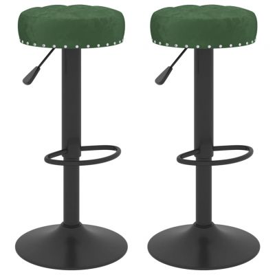 Gossi scaune de bar, 2 buc., verde inchis, catifea