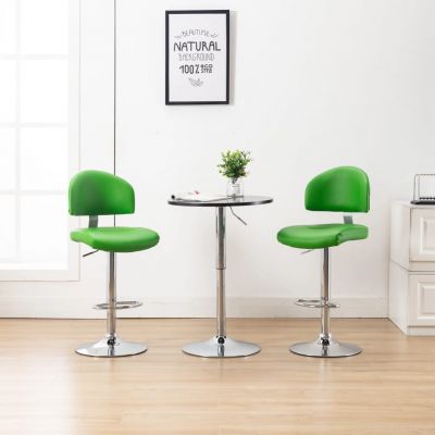 Gossi scaune de bar, 2 buc., verde, piele ecologica