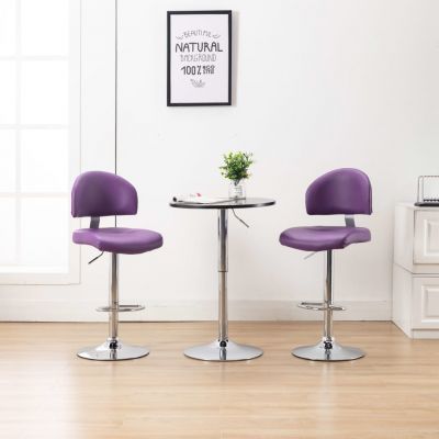 Gossi scaune de bar, 2 buc., violet, piele ecologica