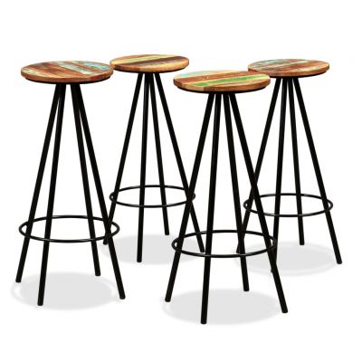 Gossi scaune de bar, 4 buc., lemn masiv reciclat