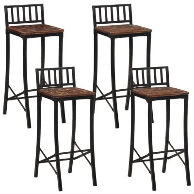Gossi scaune de bar, 4 buc., lemn masiv reciclat