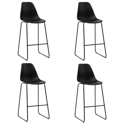 Gossi scaune de bar, 4 buc., negru, plastic
