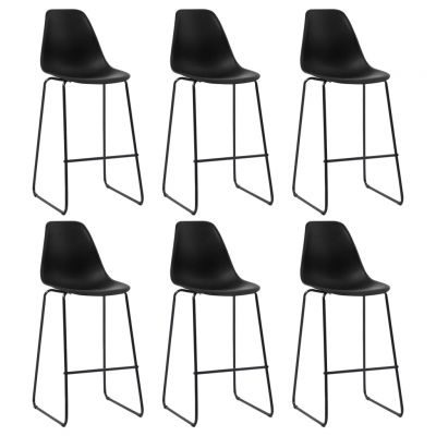 Gossi scaune de bar, 6 buc., negru, plastic