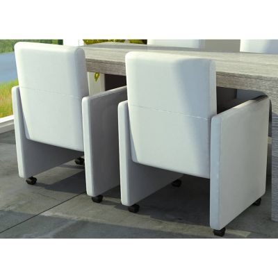 Gossi scaune de bucatarie, 2 buc., alb, piele ecologica