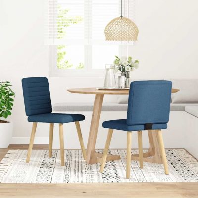 Gossi scaune de bucatarie, 2 buc., albastru, textil