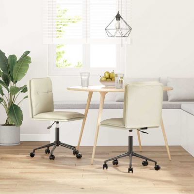 Gossi scaune de bucatarie, 2 buc., crem, piele ecologica