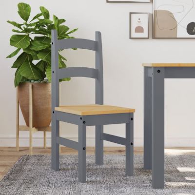 Gossi scaune de bucatarie, 2 buc., gri, 40x46x99cm, lemn masiv de pin
