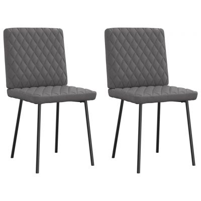 Gossi scaune de bucatarie, 2 buc., gri, piele ecologica