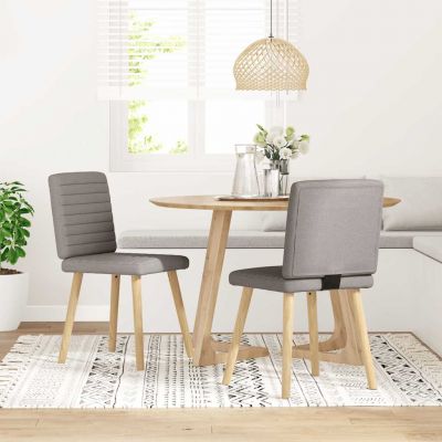 Gossi scaune de bucatarie, 2 buc., gri taupe, material textil