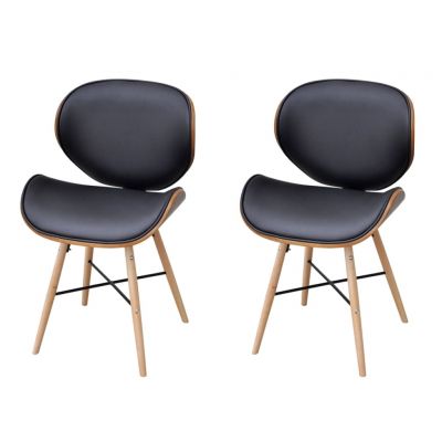 Gossi scaune de bucatarie, 2 buc, lemn curbat & piele ecologica