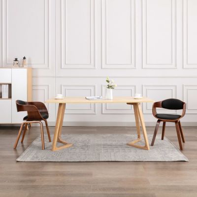 Gossi scaune de bucatarie, 2 buc, lemn curbat & piele ecologica