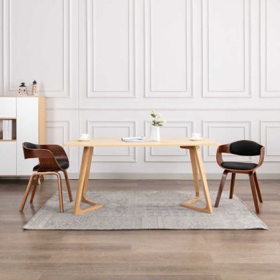 Gossi scaune de bucatarie, 2 buc, lemn curbat & piele ecologica