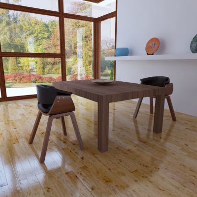 Gossi scaune de bucatarie, 2 buc, lemn curbat & piele ecologica