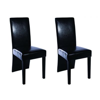 Gossi scaune de bucatarie, 2 buc., negru, piele ecologica