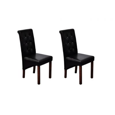 Gossi scaune de bucatarie, 2 buc., negru, piele ecologica