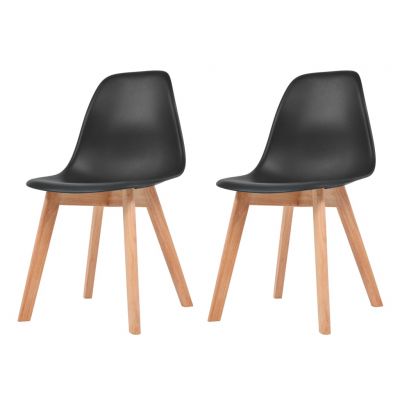 Gossi scaune de bucatarie, 2 buc., negru, plastic