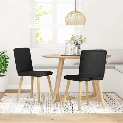 Gossi scaune de bucatarie, 2 buc. negru, textil