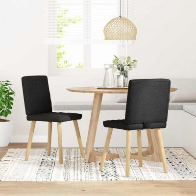 Gossi scaune de bucatarie, 2 buc. negru, textil
