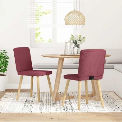 Gossi scaune de bucatarie, 2 buc., rosu vin, material textil