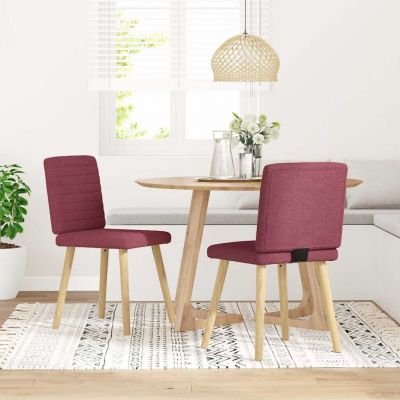 Gossi scaune de bucatarie, 2 buc., rosu vin, material textil